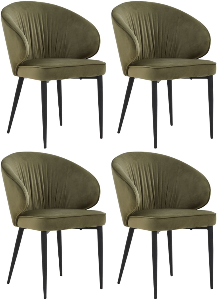 Colenis® - Ruby Eetkamerstoel - Set Van 4 - Groen - Velvet - Fabb - Design