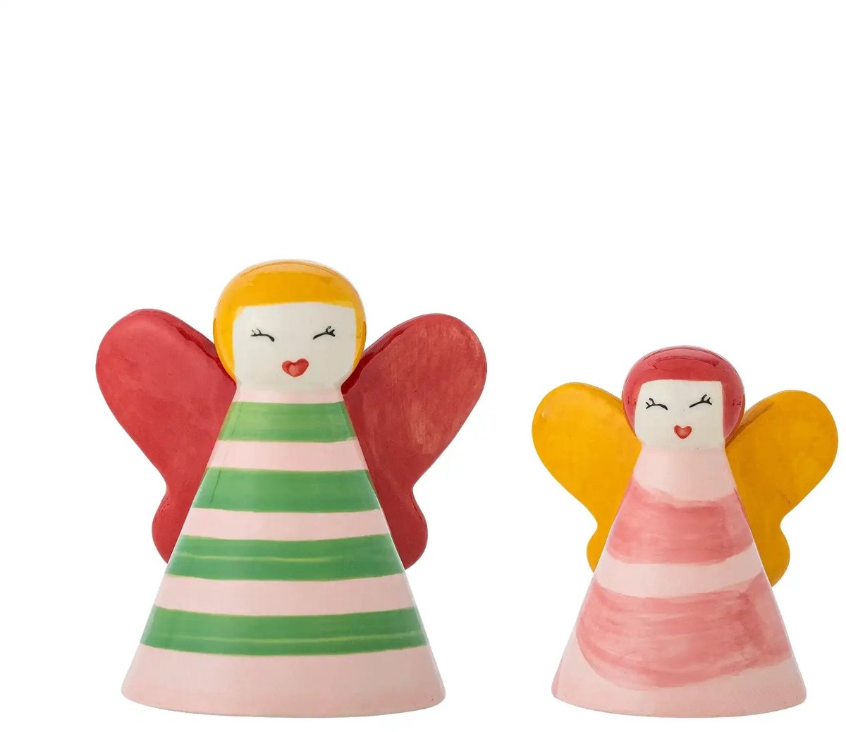 Set decoratie aardewerk roze Caramella - 2 stuks