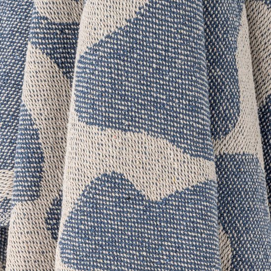 Plaid gerecycled katoen blauw Salobre 130x160cm