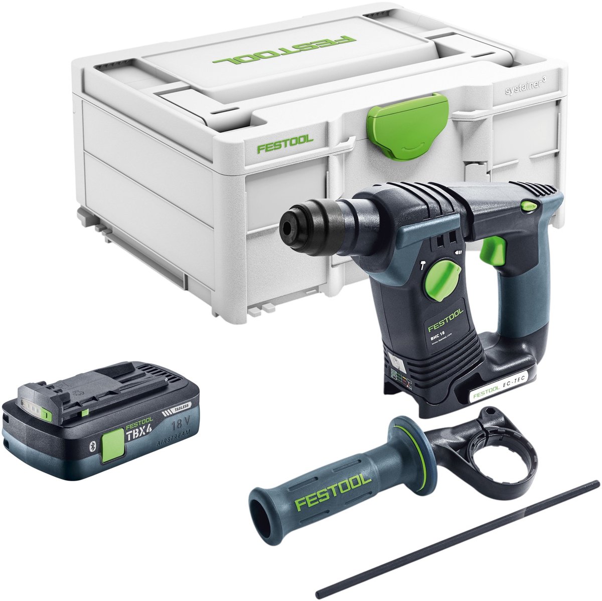 Festool BHC 18-Basic accuklopboormachine 18 V 1,8 J SDS Plus Brushless + 1x accu 4.0 Ah + Systainer - zonder oplader