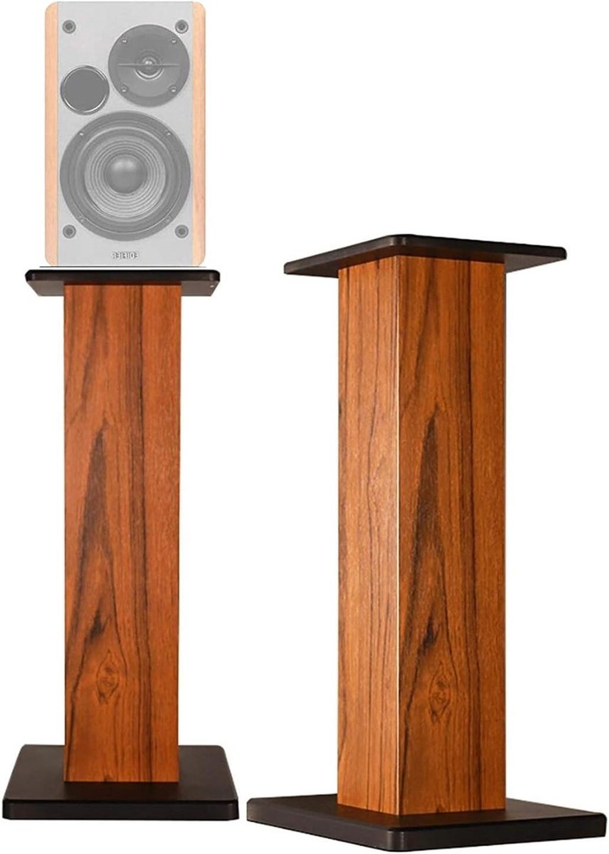 Luidspreker Standaarden - Speaker Voetstukken - Verbeteren Geluidskwaliteit - Massief Houtvezelplaat - Set van 2 - Palissander