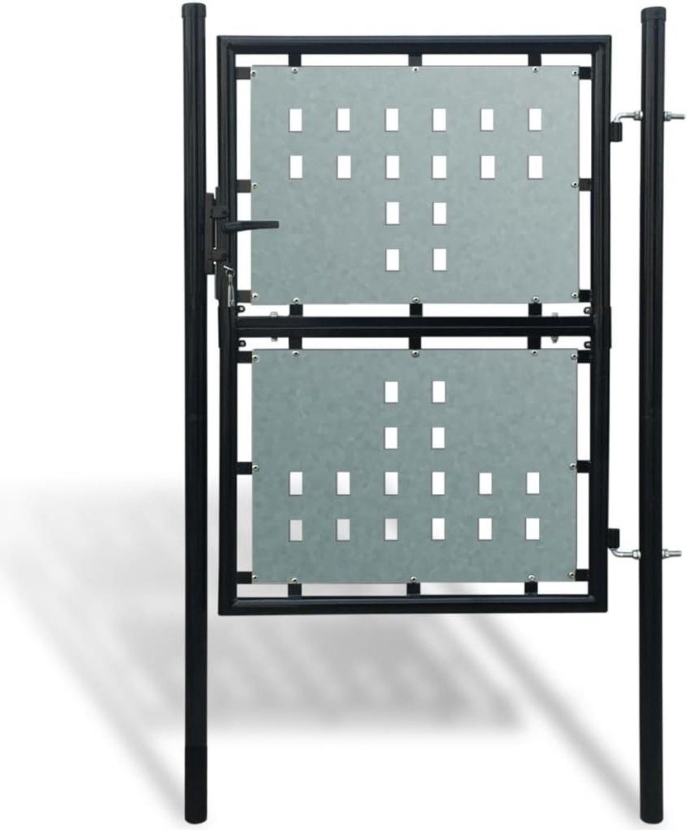 Tuinhek Poort - Hekwerk Barrière - Buitenruimte Afsluiten - Decoratief Gatenpatroon - 100 x 200 cm - Zwart