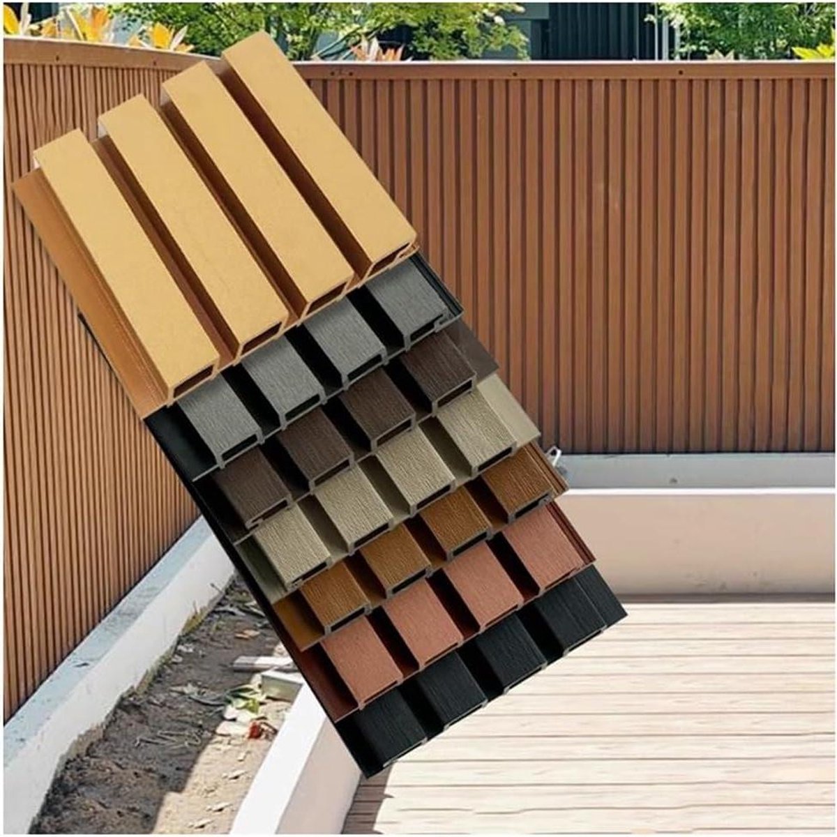 Privacyhekpaneel Buiten - Schermpaneel Tuin - Buitenruimte Verfraaien - 90% Visuele Privacy - 22 x 100 cm - Zilver