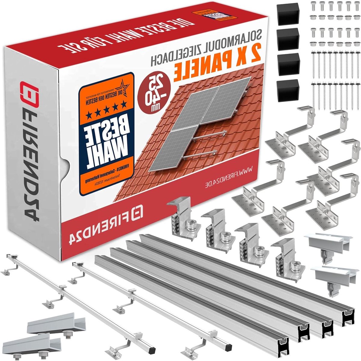 Zonnepaneel Dakmontage Set - PV Module Houder - Zonne-energie Opwekken - Universeel Compatibel - 25-40 mm Modules - Zilver