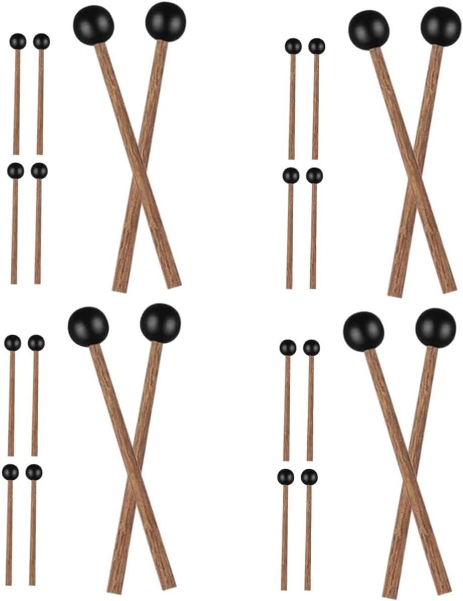 Houten Drumstokken - Percussie Stokken - Muziek Oefenen - Gladde Afwerking - 17.3 cm - Zwart