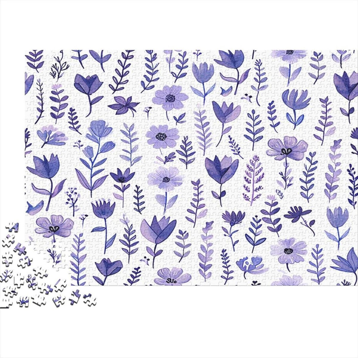 Bloemen Puzzel - Legpuzzel Volwassenen - Ontspanning Thuis - Letters op Achterkant - 75x50 cm - Stijl-7