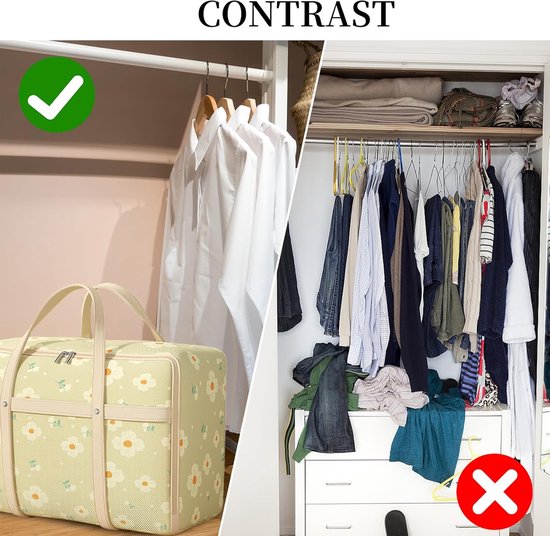 Opbergzakken Dekbed - Dekbed Opberger Kleding - Slaapkamer Ordenen - Vochtbestendig Ontwerp - 70 x 30 x 50 cm - Grijs — afbeelding 4