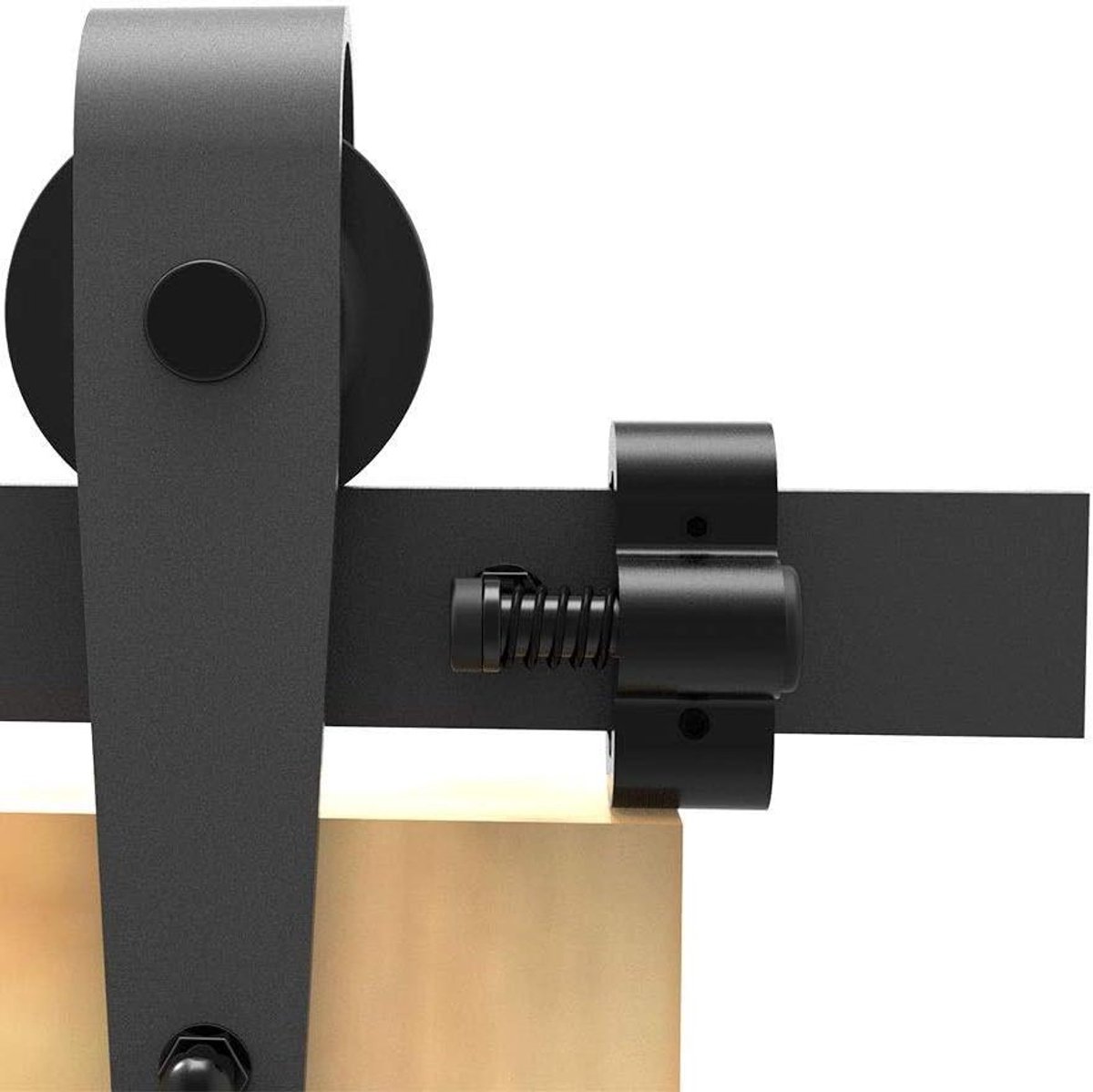 Schuifdeur Stopper - Rail Stop Deurstopper - Deuren Beveiligen - Verstelbaar Veerontwerp - Past 40mm Rails - Zwart