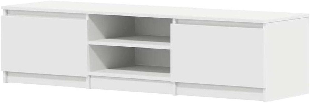 Tv-Meubel - Televisiemeubel Kast - Opbergen Media - Klassieke Stijl - 140 x 40 cm - Wit