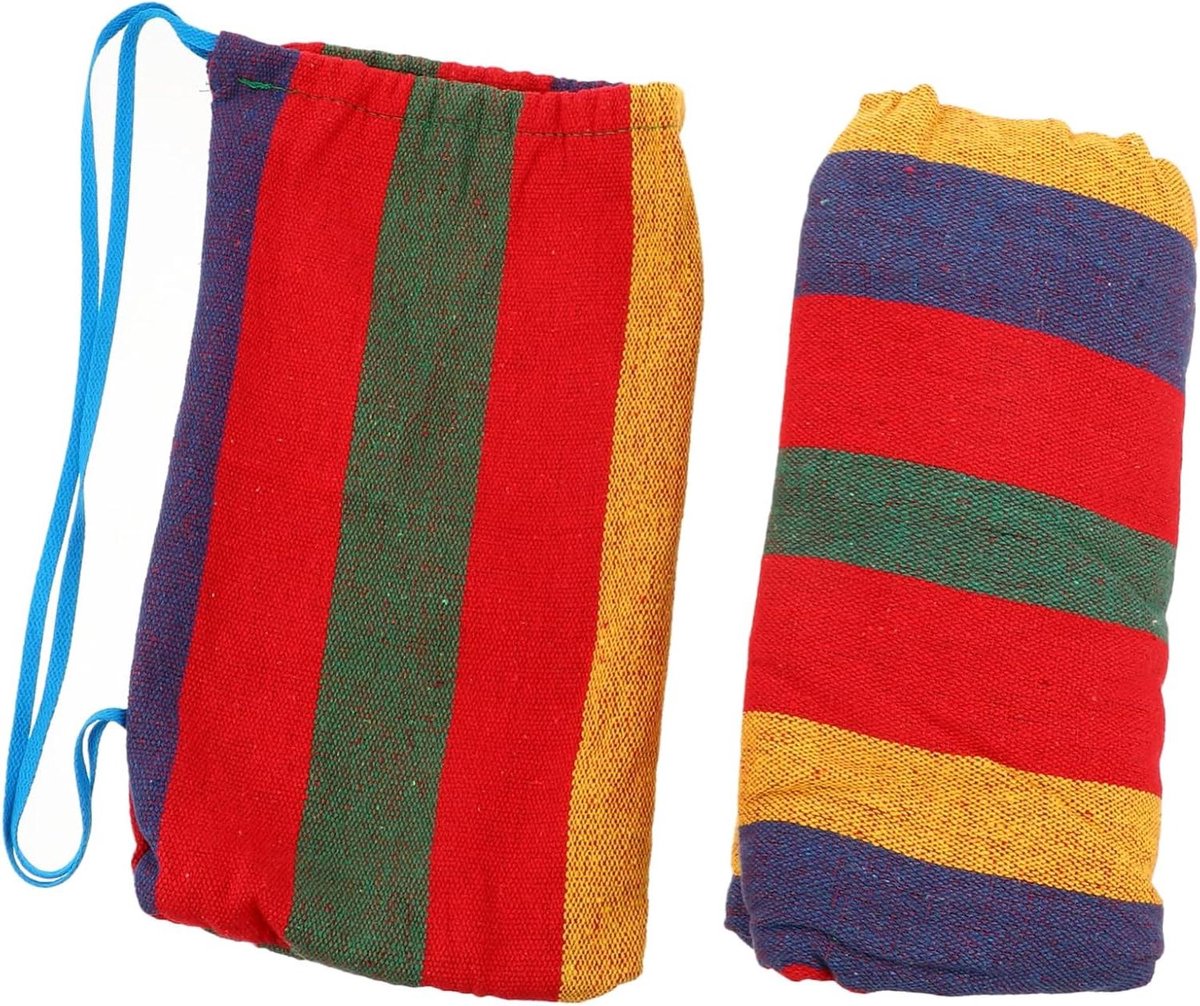 Camping Hangmat - Canvas Swing - Buiten Ontspannen - Opvouwbaar en Compact - 200x100 cm - Rood