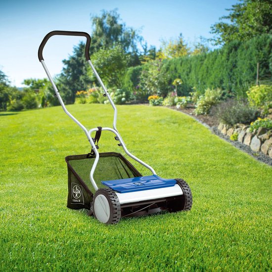 Kooimaaier - Handgrasmaaier Duwmaaier - Gazon Onderhoud - Stille Werking - 38 cm maaibreedte - Blauw — afbeelding 2