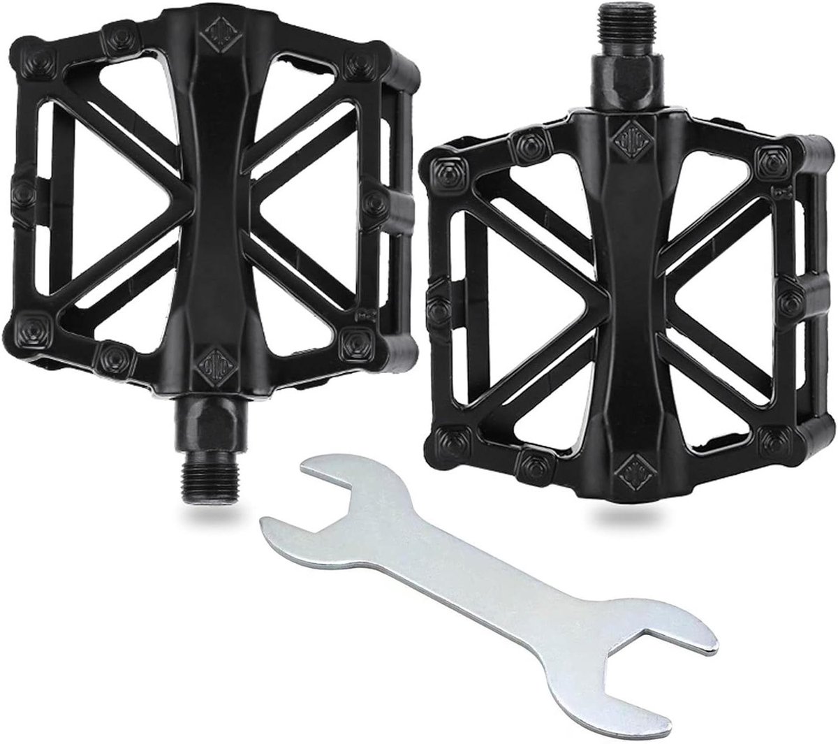 Fietspedalen Aluminium - MTB Pedalen - Fietsen Onderdelen - Afgedichte Lagers - 115 x 85 cm - Zwart