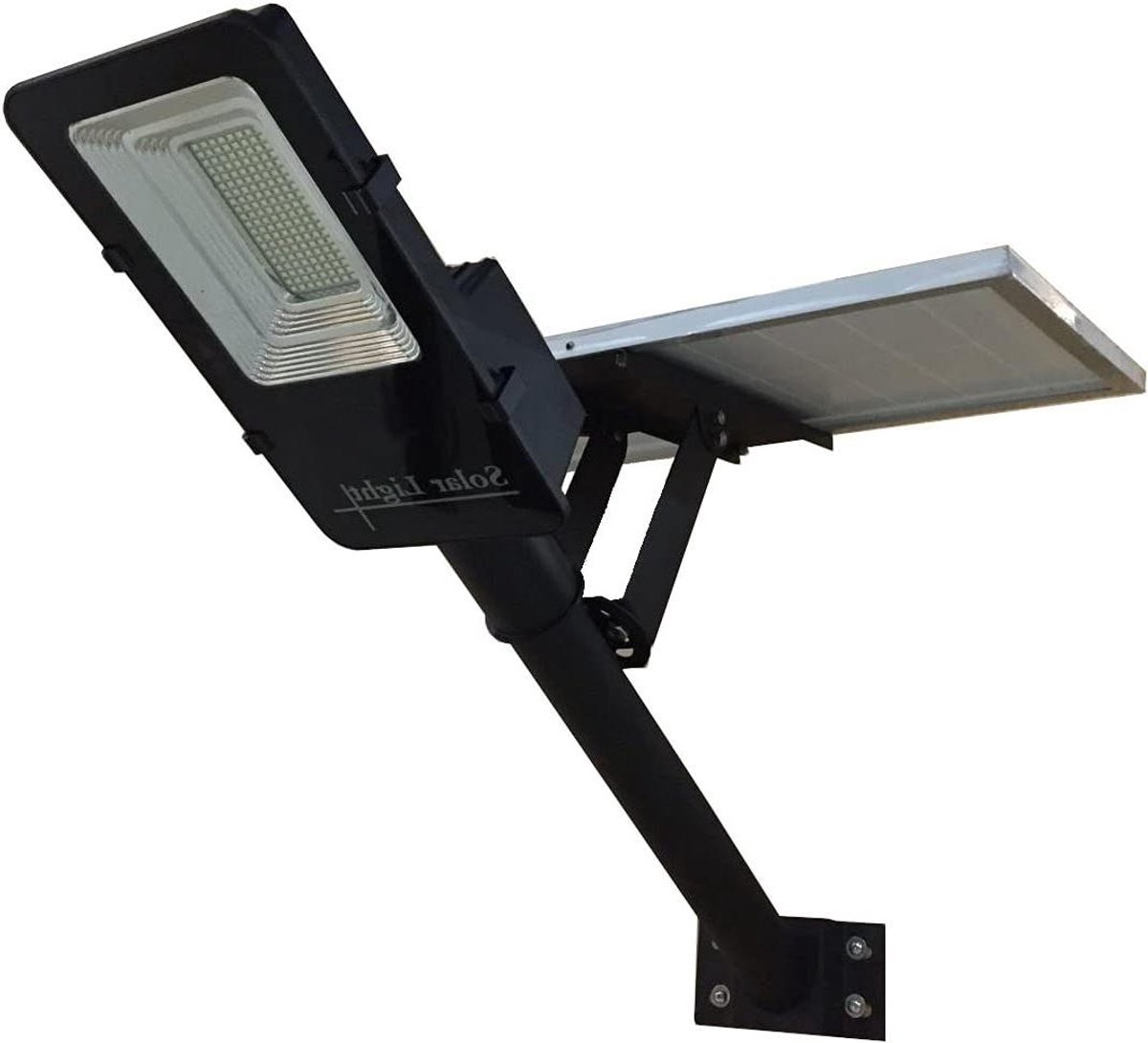 Buitenlamp op zonne-energie - Solar tuinlamp LED buitenverlichting - Tuin verlichten - Draaibaar zonnepaneel - 3700 lumen - Zwart