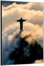 Dibond –Jezus Beeld in Rio de Janeiro– 80x120cm Foto op Aluminium (Wanddecoratie van metaal)