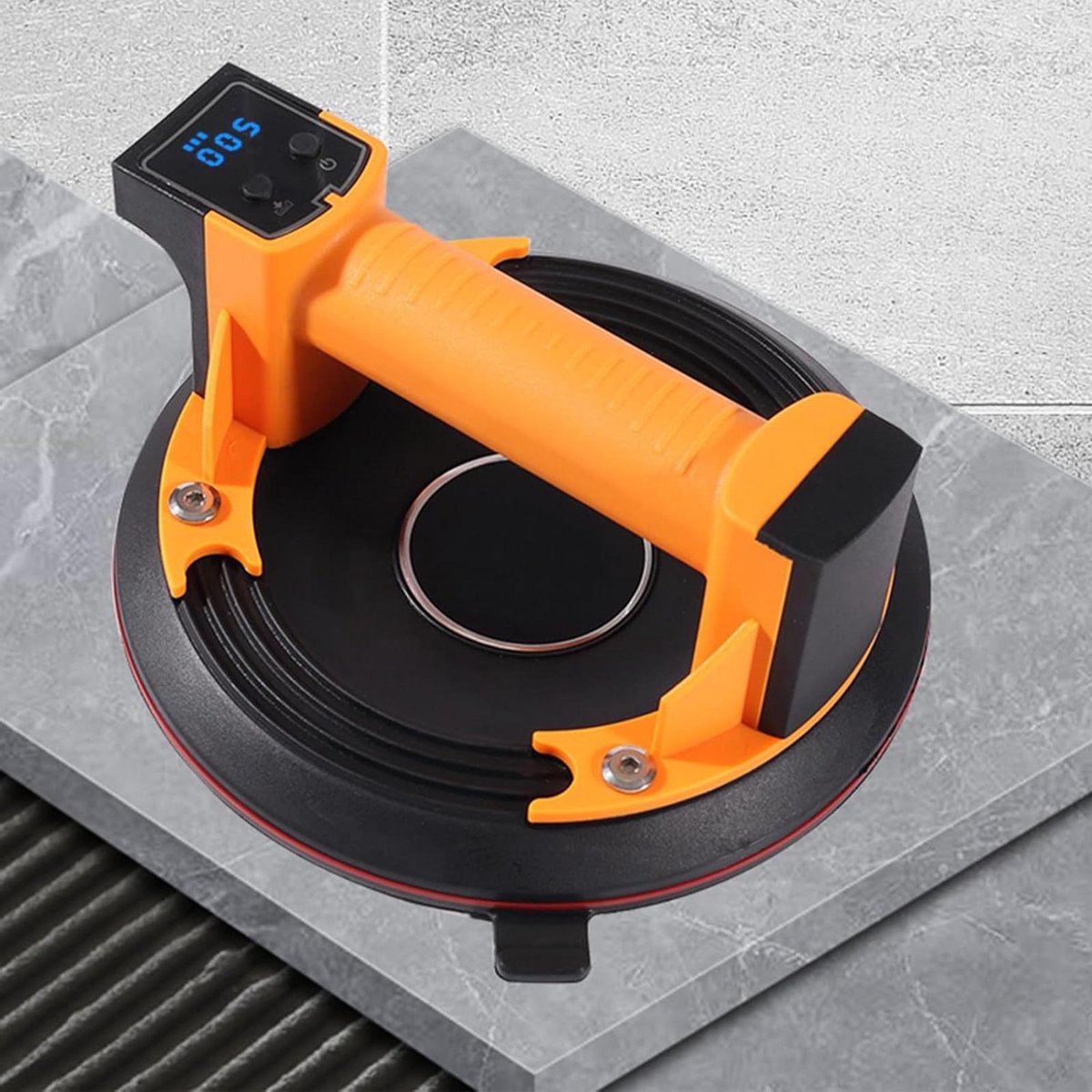 Accu-vacuümzuiger voor tegels, max. 200 kg, accu-tegellift met lcd-display, oplaadbare glaszuiger met automatische zuiging voor gladde oppervlakken