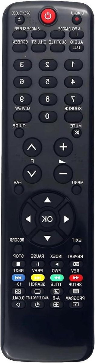 TV Afstandsbediening - Universele Controller - TV Zenders Wisselen - Geen Programmering Nodig - 20 cm Lengte - Zwart