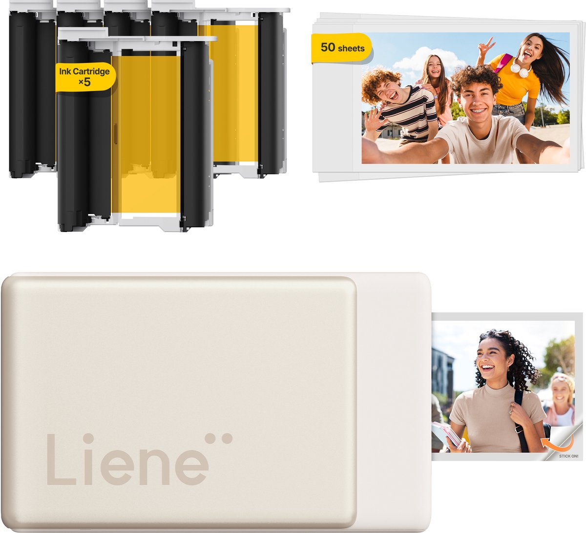Liene - Pearl N200 Pro 2*3'' Photo Printer-Gold - Inclusief 50 vellen papier