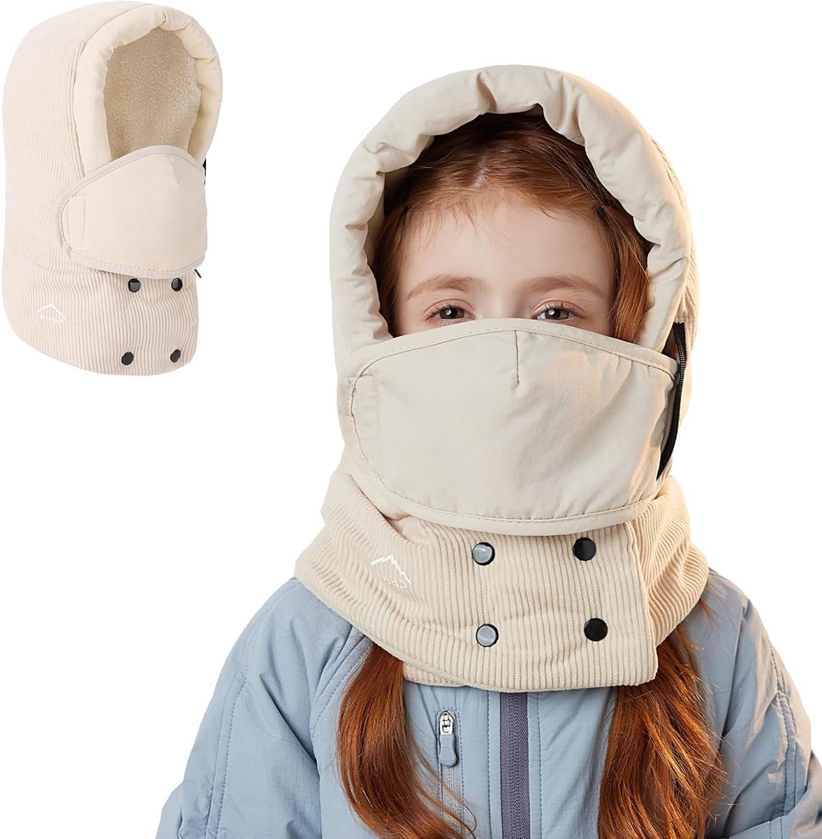 Thermische Balaclava voor Kinderen met Fleece en Nekwarmer - Winddichte Gezichtsmasker voor Buitenactiviteiten in de Winter voor Jongens en Meisjes van 3-8 Jaar