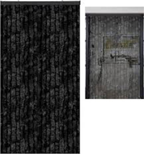 Dami Living - 90 x 220 cm - Vliegengordijn Kattenstaart - Zwart - 21 Pluche Strengen van Merkloos — afbeelding 3
