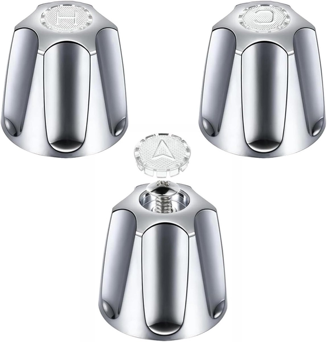 Badkamer Kraan Knop Handvat - Kraangrepen Vervanging - Kraan Reparatie - Zink Legering Constructie - 3 stuks - Zilver