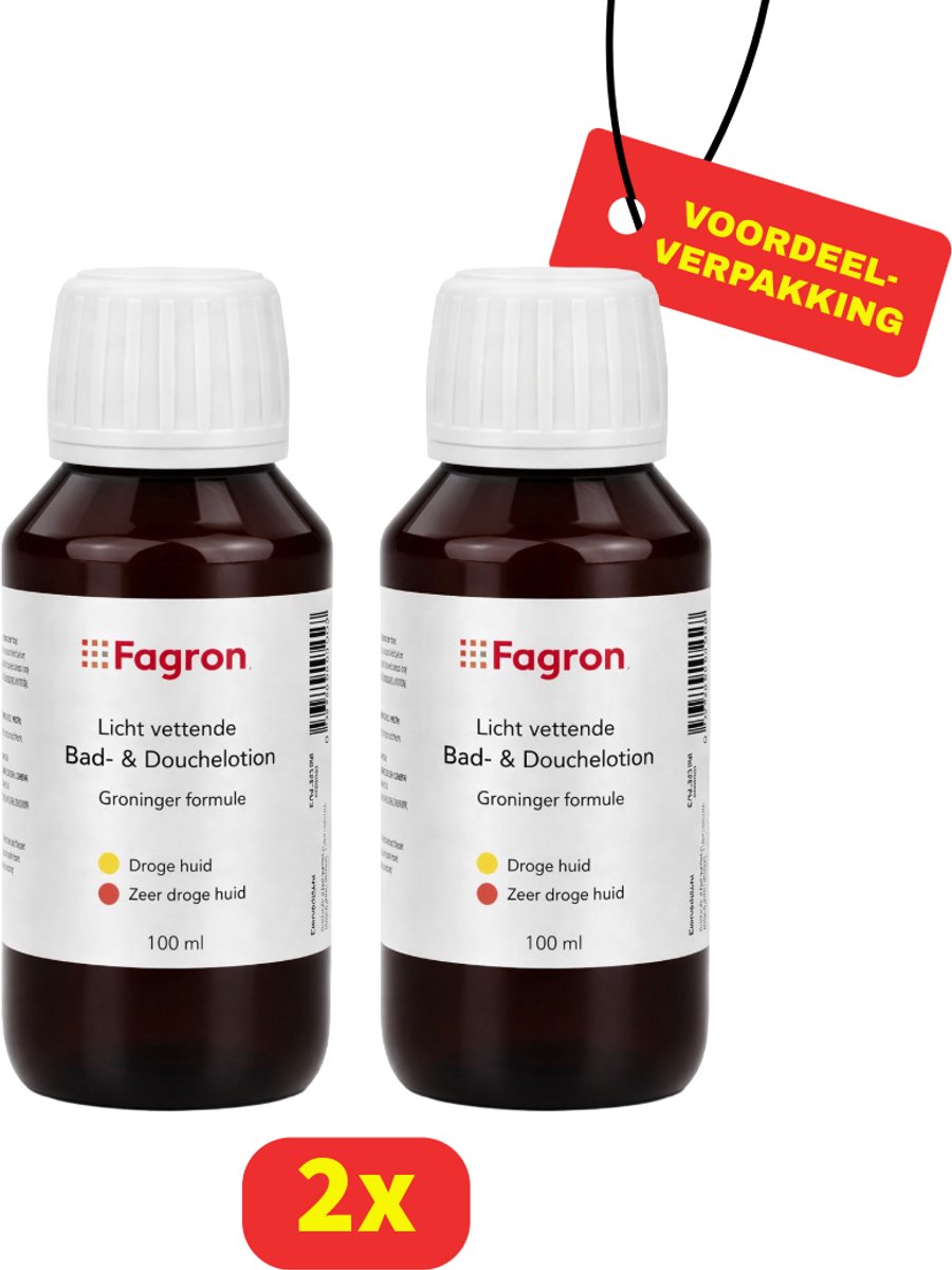 Fagron - Licht vettende Bad & Douchelotion - Groninger formule - 2x 100ml - Voordeelverpakking!