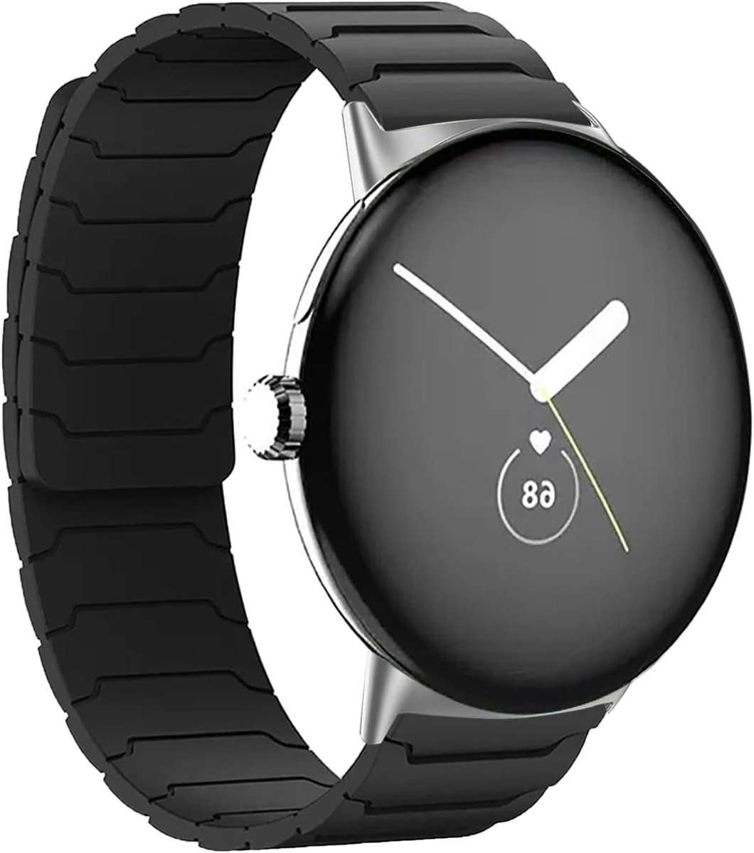 Verstelbare Zwarte Magnetische Vervangband voor Smartwatch, Geschikt voor Pixel Watch 4/3/2/1, Sportieve Stijl en Comfort