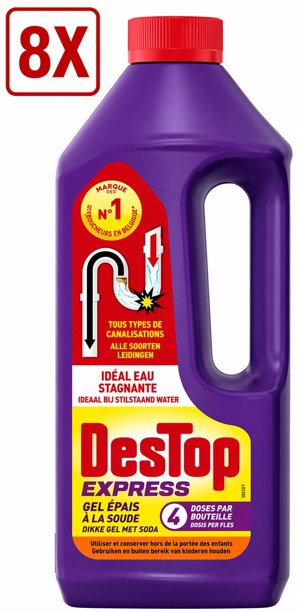 8 x Destop Gel Express met Soda - 950 ml