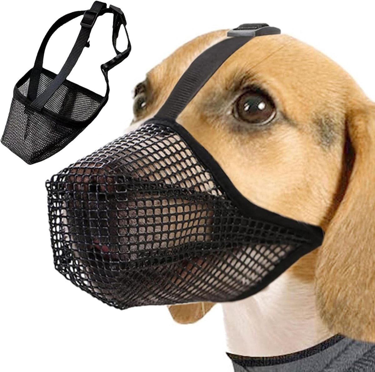 Muilkorf voor Honden - Ademend - Verstelbaar - Sterke Polyestervezel - 4-Weg Verstelbaar - Small - Medium - Geschikt voor Kleine en Middelgrote Honden