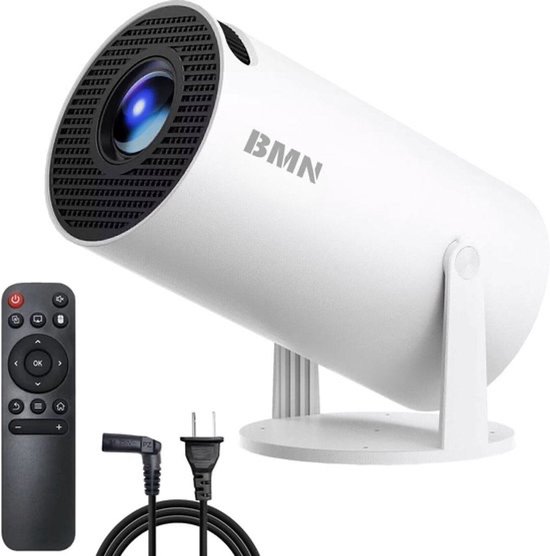 BMN Premium Mini Beamer 4K Projector Draagbaar WiFi 6 Bluetooth 5.4 Android 13 HDMI USB Thuisbioscoop