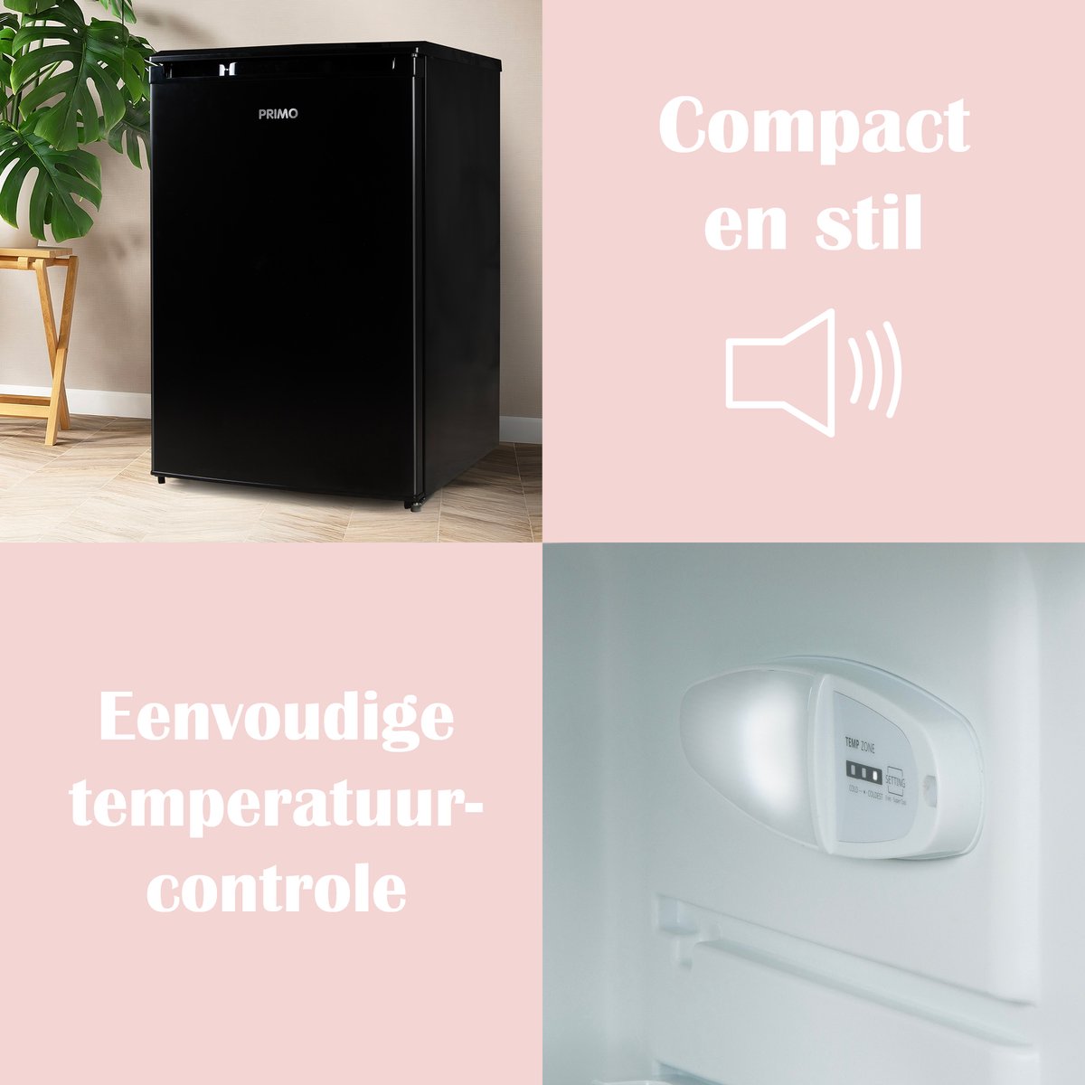 PRIMO PR198FR Koelkast Tafelmodel - Kleine Koelkast - 131L - 35 dB Stil - Energielabel C - Zwart — afbeelding 6