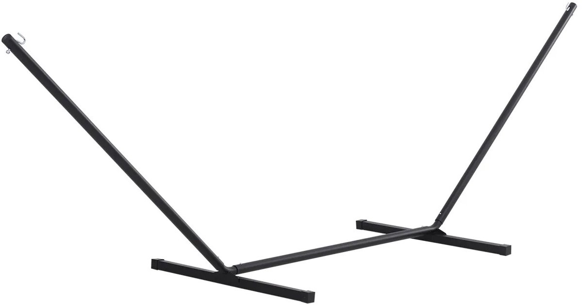 Roossentials hangmat standaard - Hangmat rek - Hangmat frame - Hangmat houder - Hangmat steun - Metalen hangmat standaard - Zwart