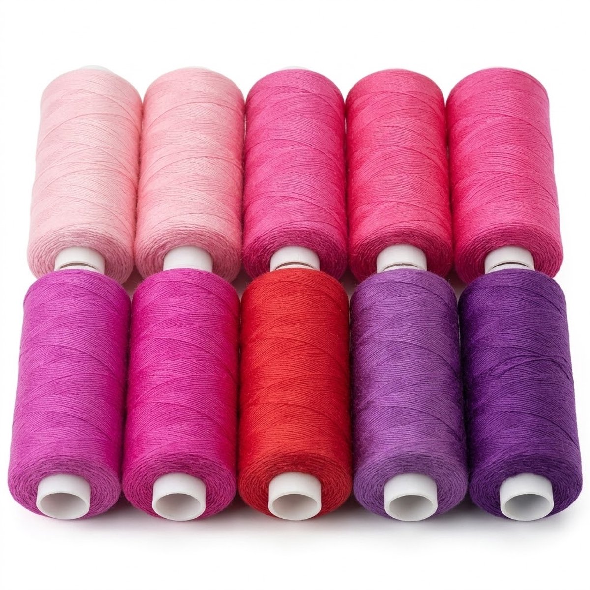 Roze paars rood garen set 10 delig polyester naaigaren set gekleurd draad op spoelen voor naaimachine en hand naaien geschikt voor kleding reparatie en DIY projecten