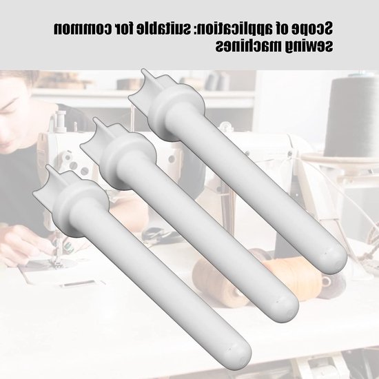 Extra spoelnaalden, witte kunststof spoelhouders, 3 stuks geschikt voor de meeste naaimachines, ideaal voor naaiprojecten en hobbyisten van Merkloos — afbeelding 5