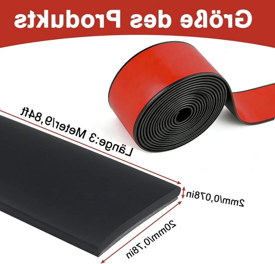 Zelfklevende Neopreen Rubber Strips en Matten voor DIY Toepassingen - 40mm x 2mm x 3m, Ideaal voor Afdichting en Isolatie — afbeelding 5