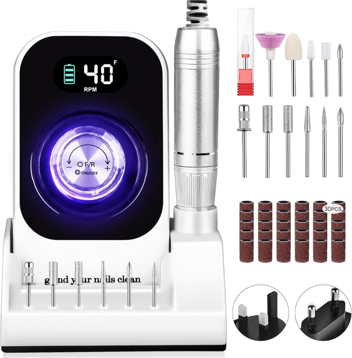 HEZIVO® Elektrische Nagelvijl - Nagelfrees - Manicure & Pedicure set - 12-in-1