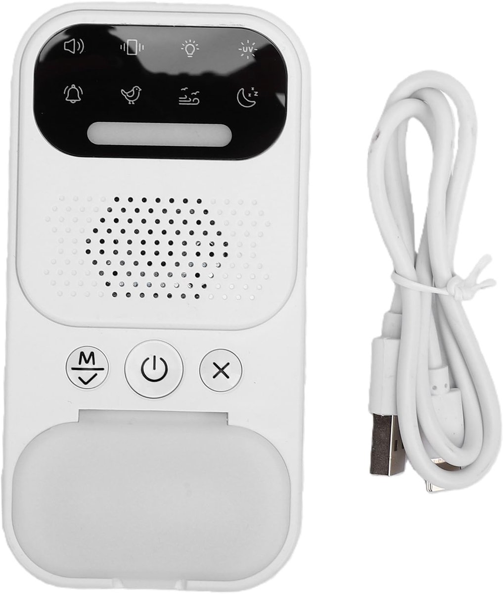 Sound Sleeping Machine, Draagbare Machine voor Witte Ruis met Slimme Geluidsaanpassingen, Wekfunctie, Minimalistische Wekker voor Slaaproutine Kantoor of Klaslokaal