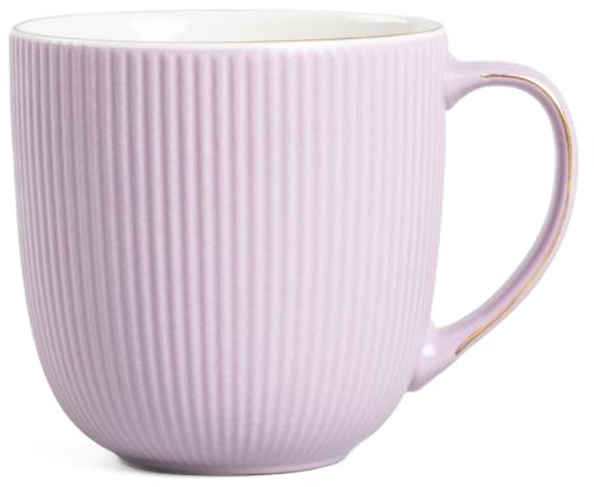 Homla - Daisy Mok - Koffiemok - Theemok - Moderne Mok - Koffiebeker - Vaatwasser Bestendig - Keramiek - 350ml - 12 x 12 x 9cm - Violet