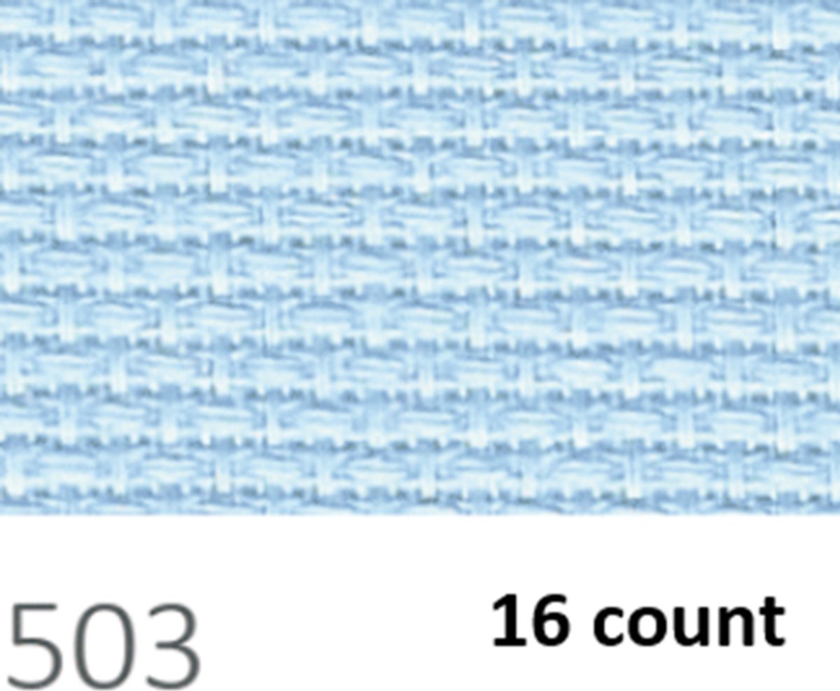 Borduurstof PREMIUM PRECUT AIDA - 48X53CM - (503) KORENBLAUW 16 count