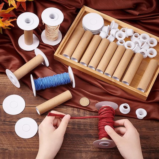 16 Sets Lege Papieren Draadspoelen voor Weven, Draadhouder voor Borduren en DIY Creaties, 99mm/3.9" - Perfect voor Naaien, Handwerken en Ambachten van Merkloos — afbeelding 2