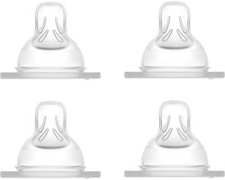 Speentjes Set 4 Stuks – Maat 1 & 2 – Slow & Medium Flow – Babyfles Speen 0+ en 4+ Maanden