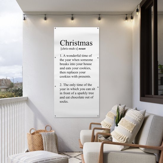 Décoration murale murale extérieure Noël - Père Noël - Cadeaux - 80x160 cm