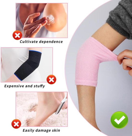 2 Paar - Hydraterende ellebooghoes - Gel-ellebooghoes - Elleboog brace - Elleboogbeschermers - Elastische brace - Elleboog sleeve - Gelpad - Hielbeschermers - Elleboog bescherming - Voor Tennis, Fitness - Voor SPA-verzorging van droge, gebarsten huid — afbeelding 3