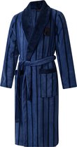 Gentlemen - heren badjas - coral fleece - navy/blue stripe - maat L/XL