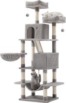 ACAZA - Arbre à Chat - Arbre à Chat pour Grands Chats - Arbre à Chat - Hauteur 168 cm - Gris Clair