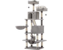 ACAZA Krabpaal - Krabpaal voor Grote Katten - Krabpaal voor Katten - 168 cm - Grijs - Kattenkrabpaal - Kattenboom - Krabpalen - Kattenhuis