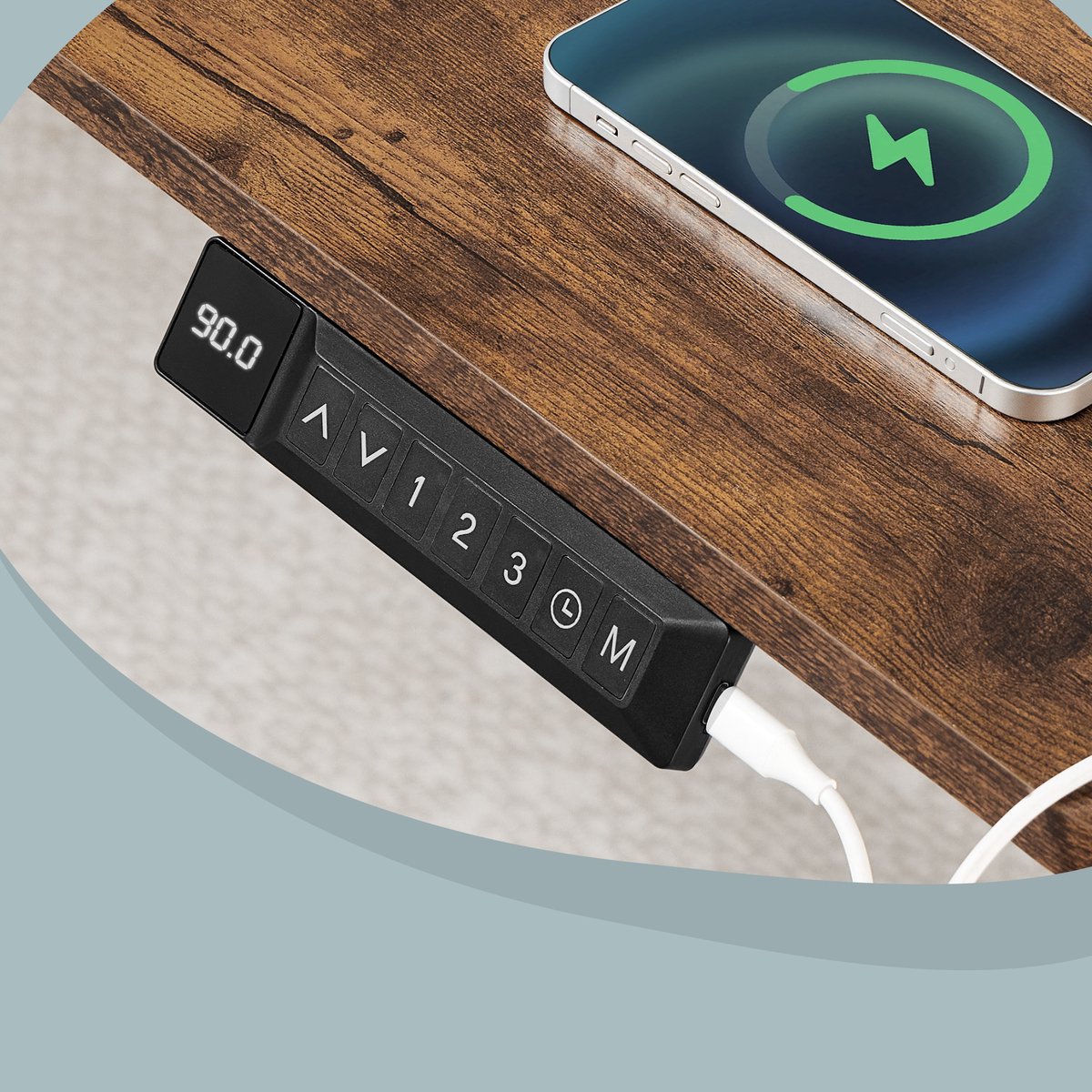 VASAGLE - Zit Sta Bureau - Met USB-C Poort thumbnail 6