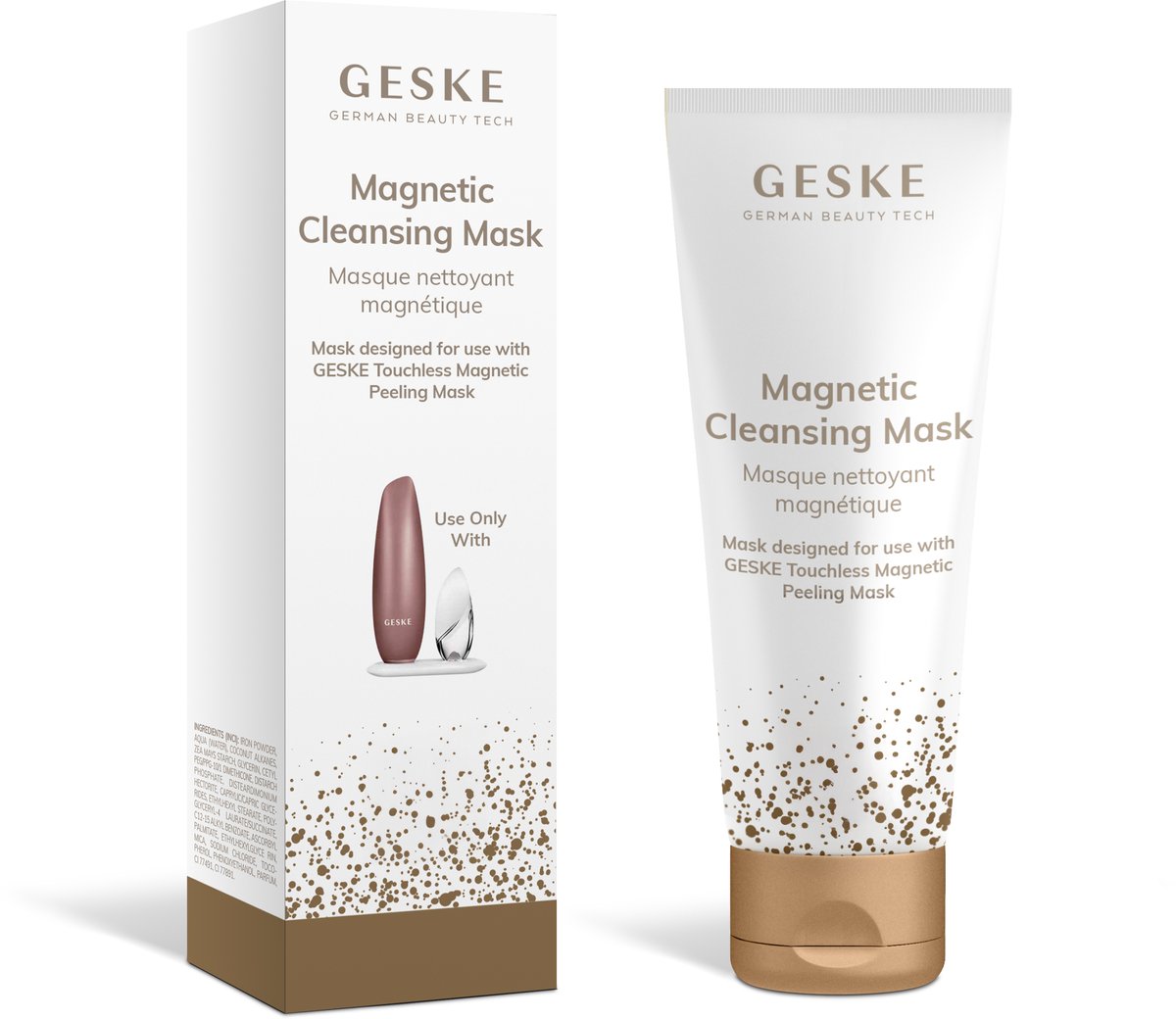 GESKE Magnetisch Reinigingsmasker | Te gebruiken met het Touchless Magnetisch Peelingmasker | Diepe reiniging van de huid | Gezichtsmasker met magnetische deeltjes | Zachte formule met vitamine E & glycerine