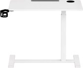 VASAGLE - Zit Sta Bureau - Elektrisch - Met Wielen - 2 Bekerhouders - Gleuf voor Telefoon of Tablet