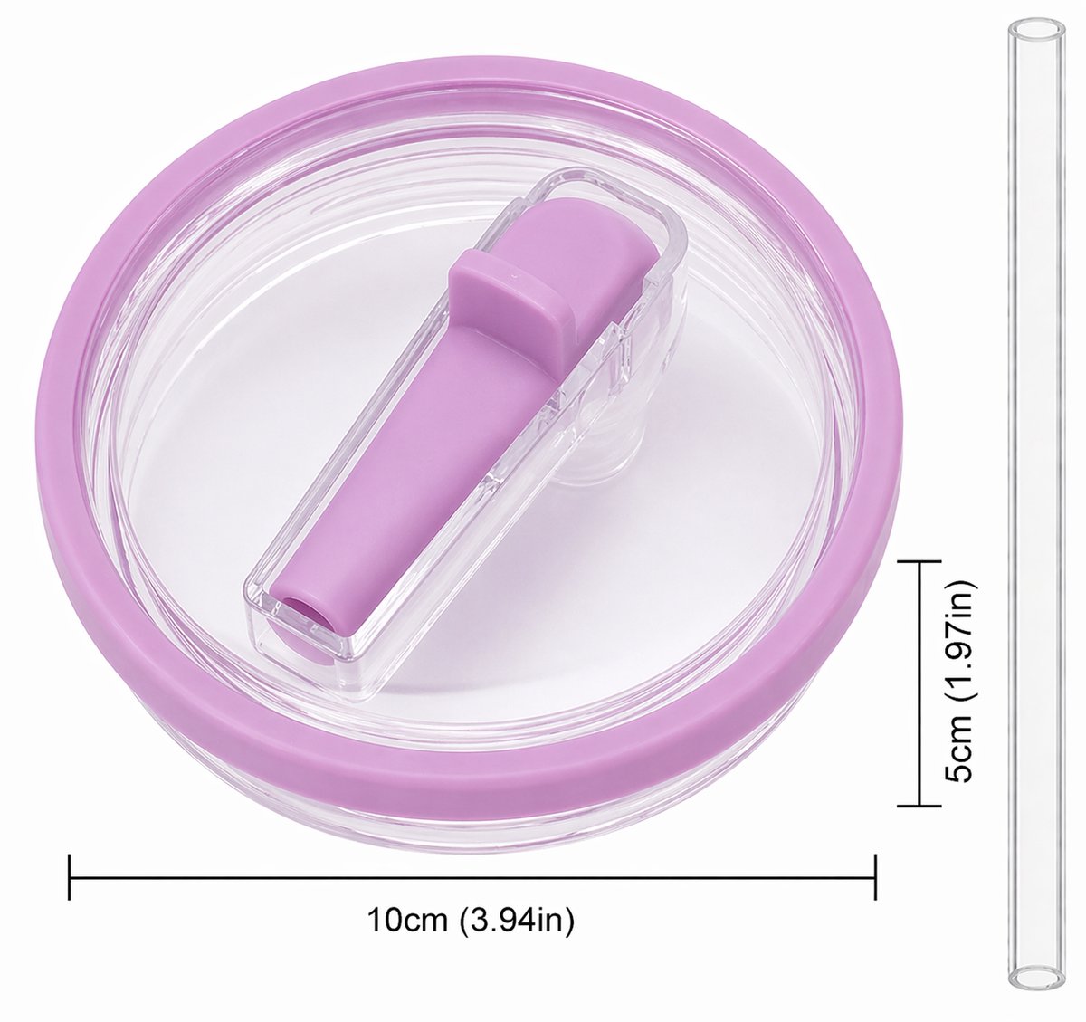 Vervangend Rietjesdeksel voor Stanley - type Quencher H2.0 FlowState Tumbler 1,18L – Lekvrij Flip-Straw Deksel – Herbruikbaar Accessoire Drinkbeker in Paars – foto 2