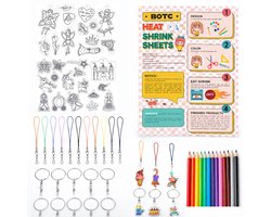 BOTC Krimpfolie set - 164-Delig Krimpie Dinkie Pakket - Krimpfolie Knutselpakketten - Krimpfolie vellen - Knutselen Krimpie Dimpie – Sieraden en sleutelhangers maken